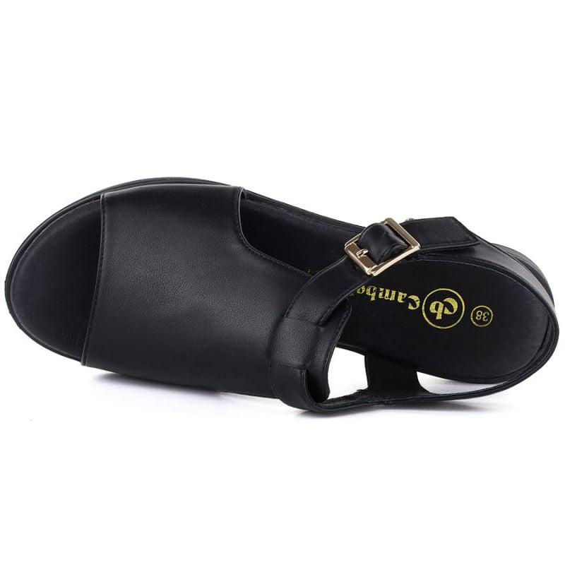 Women's black leather sandals Cambell 19391 Cambell