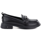 Women's leather loafers, black, Vinceza 133115