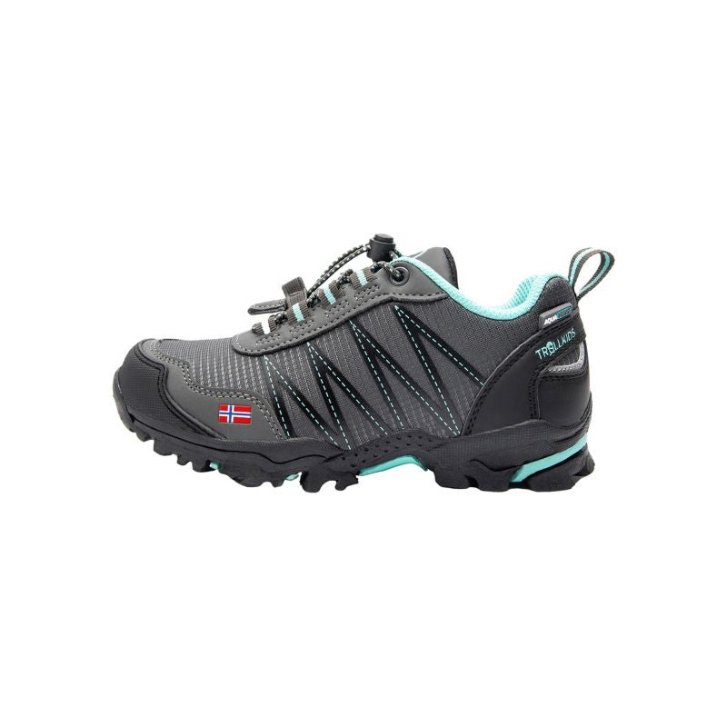 Trollkids Kids Trolltunga Hiker Low waterproof hiking shoes for boys/girls, anthracite/mint (155-609) In preparation Your Sports Performance