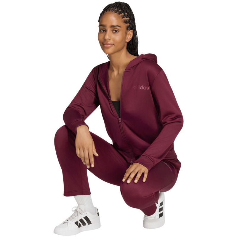 Women's adidas Essentials Linear Burgundy Tracksuit KQ7588