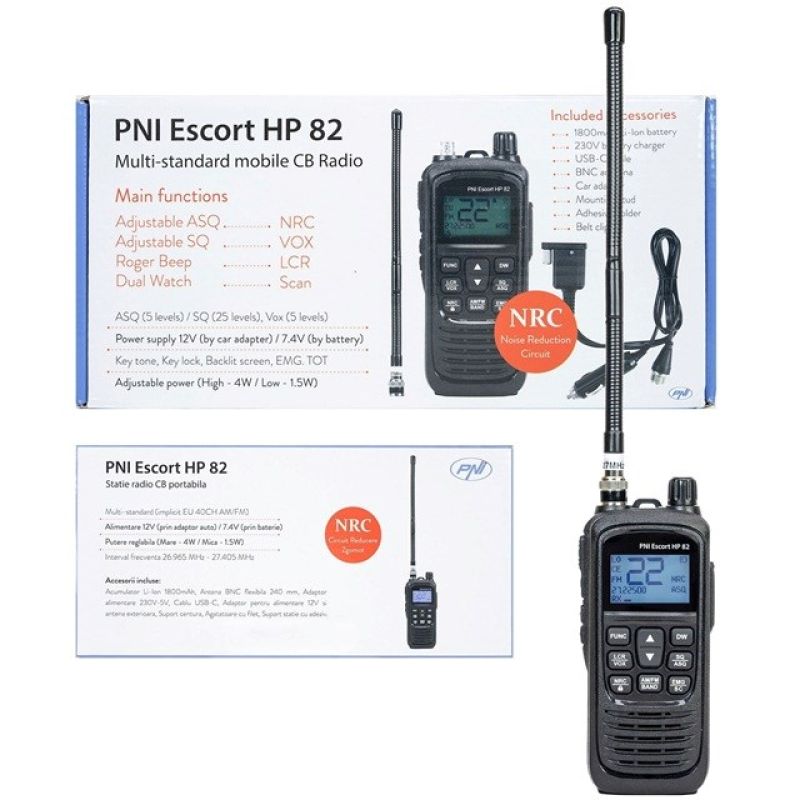 Portable CB handheld radio PNI Escort HP 82 1800mAh battery USB-C charging Elektronika i akcesoria/CB Radia Your Sports Performance
