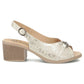 Women's leather sandals on a block, gold Filippo DS7645