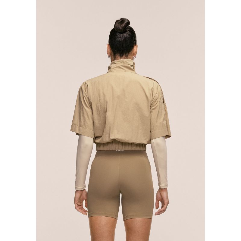 CASALL Women's Active Short Sleeve Track Jacket, Sand Color