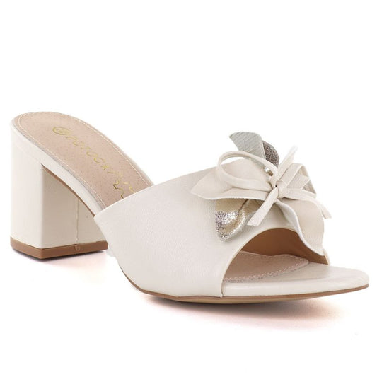 Women's beige flower-patterned flip-flops Potocki LE20336 Potocki