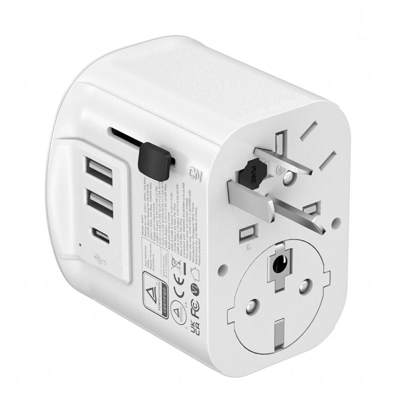 GEMBIRD UNIVERSAL GROUNDED TRAVEL ADAPTER 15W, WHITE Kable i adaptery/Adaptery, przejściówki Your Sports Performance