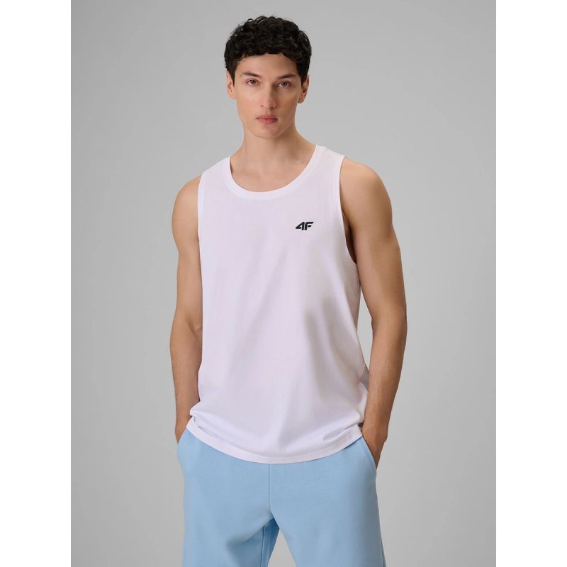 Men's sleeveless regular plain t-shirt 4F 4FRSS26TSLEM367-10S 4f