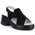 Women's leather sandals on a black platform S.Barski 7005 S.Barski