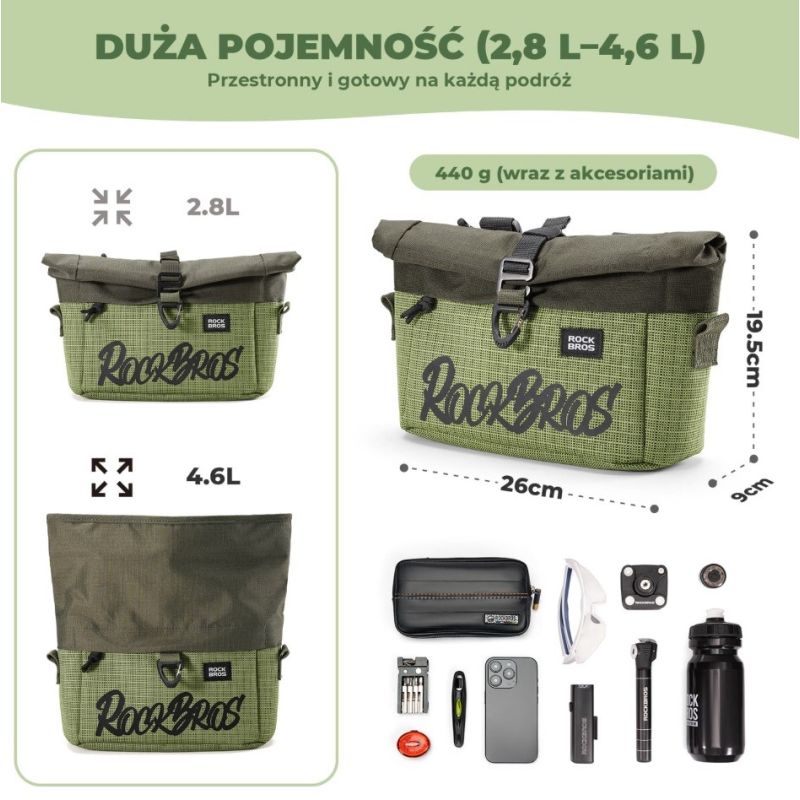 Rockbros bicycle handlebar bag 30110102001 Rockbros/Torby Rowerowe/Torby Na Kierownicę Your Sports Performance
