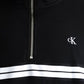 Calvin Klein Zip Fleece Hoodie Logo Tape Black - LZ04RE285G-UB1