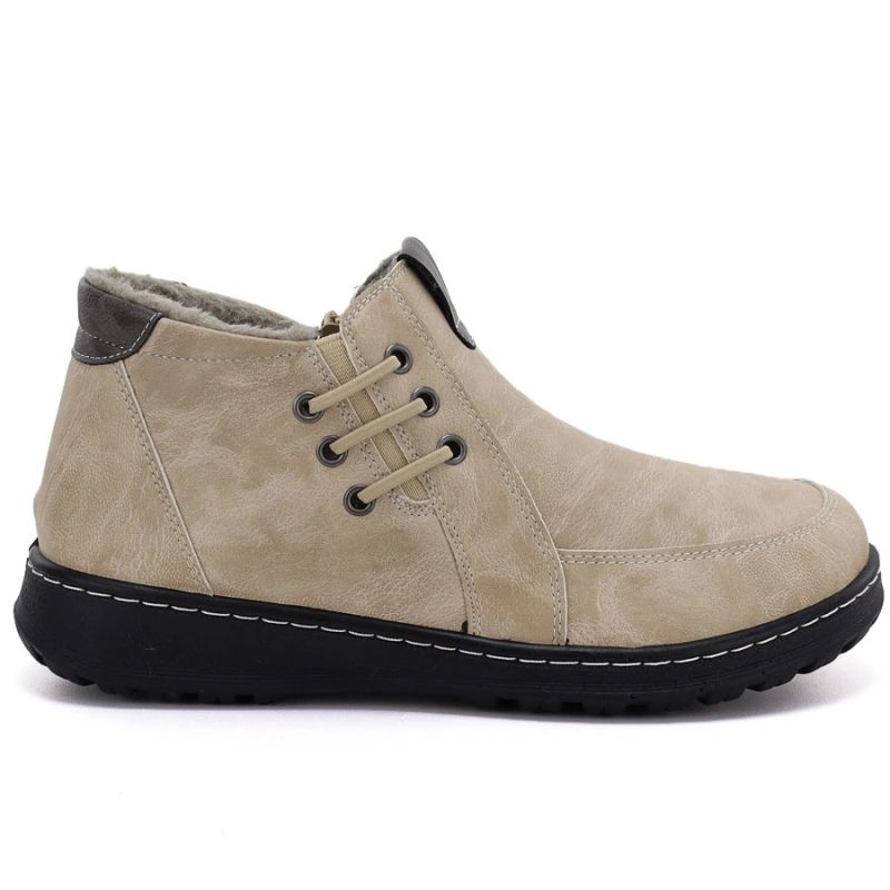 Comfortable beige women's ankle boots Potocki 25-90349