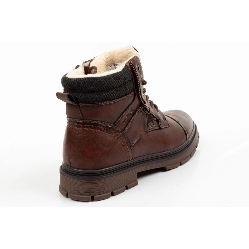 Wrangler men's shoes Gillen leather brown insulated ankle boots