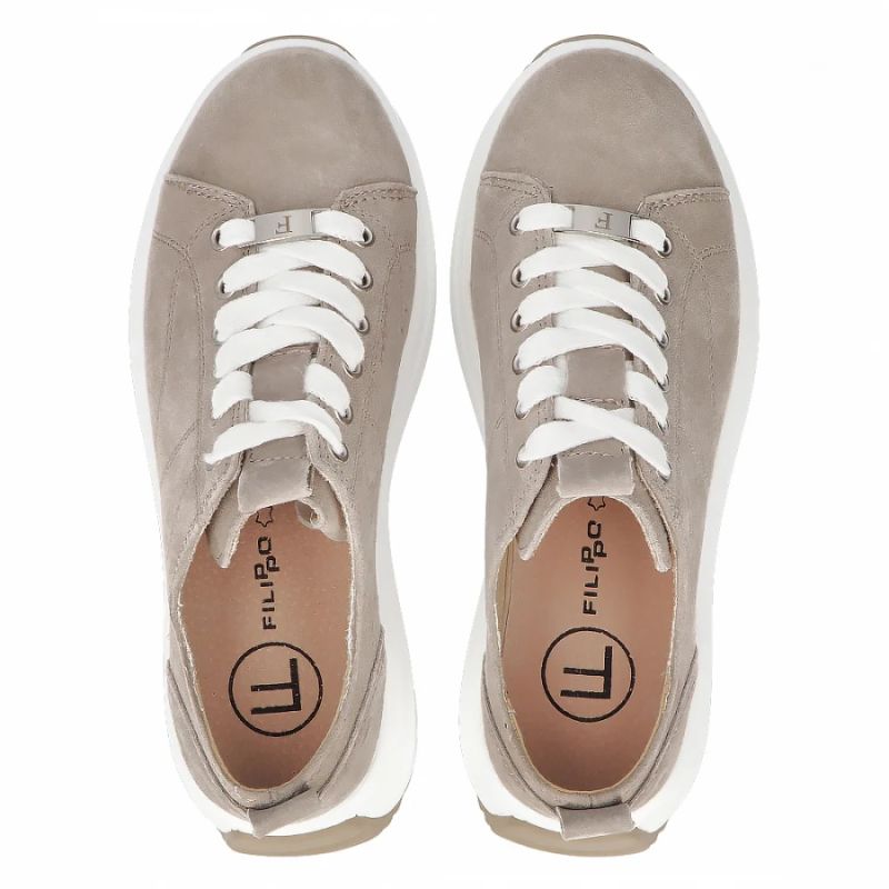 Beige women's leather platform shoes Filippo DP6795 To be categorized Your Sports Performance