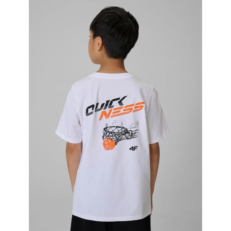 Boys' regular-fit printed T-shirt 4F 4FJRAW26TTSHM4343-10S