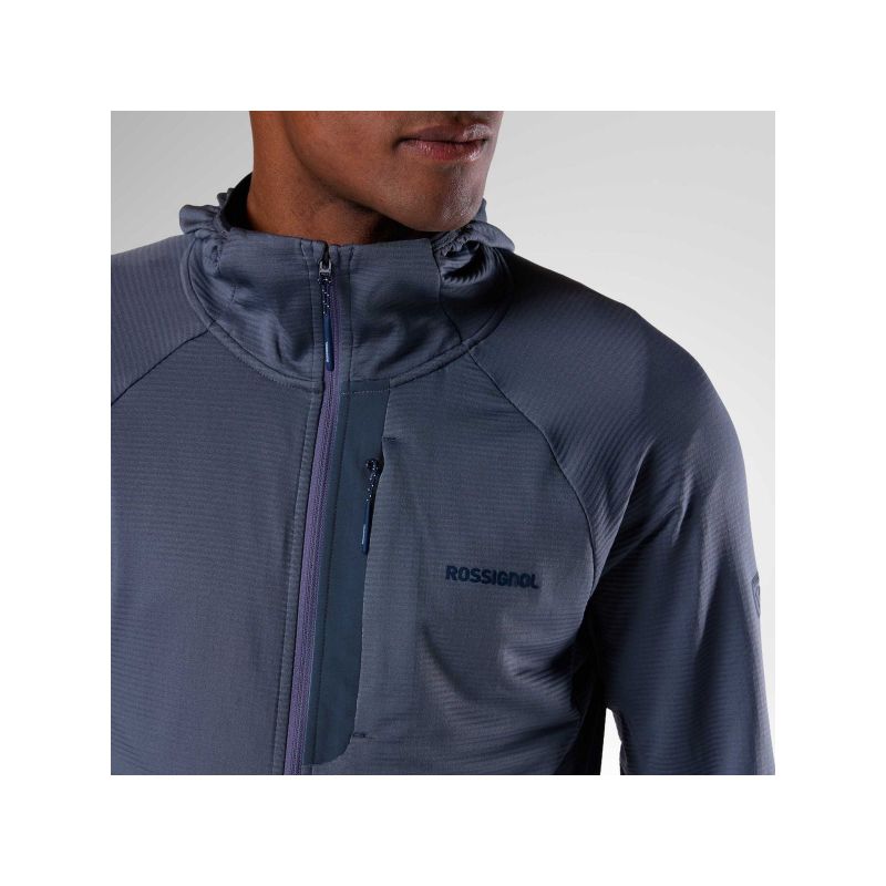 Men's ROSSIGNOL M Textured Hoodie Mid Layer Gray