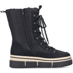 Water-resistant women’s snow boots with thick sole, black, Rieker Y6380-00