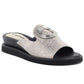 Women's silver low wedge flip-flops M.Daszyński MR2267-7 M. Daszyński
