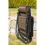 FOLDABLE GARDEN DECHAIR WITH CANOPY 173X52/65X110CM BROWN Home and Garden/Garden Your Sports Performance