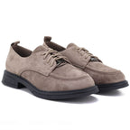 Women's beige suede shoes Vinceza 62332