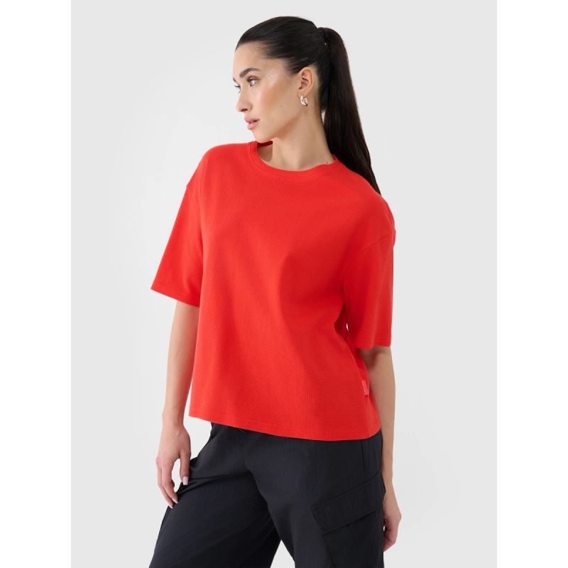 Women's regular waffle knit T-shirt 4F 4FRSS25TTSHF2651-62S 4f