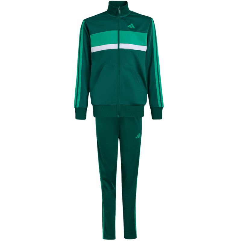 adidas Seasonal Essentials Tiberio 3-Stripes Kids Tracksuit Green KT1665
