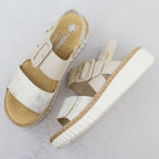 Women's beige wedge sandals Rieker 69260-60 Footwear Your Sports Performance