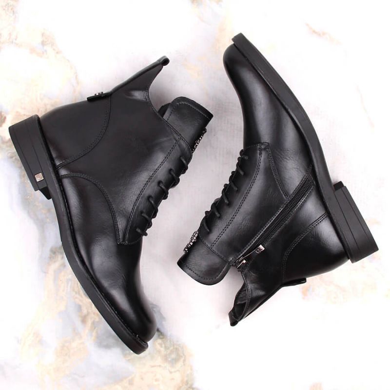 Lace-up and zipper ankle boots Potocki W WOL171B black Footwear/Outdoor/Potocki Your Sports Performance