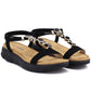 Women's black wedge sandals Artiker 58C0007