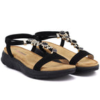 Women's black wedge sandals Artiker 58C0007 Artiker