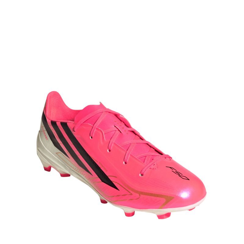 Adidas F50 Hyperfast League FG kids' soccer shoes pink HQ5161