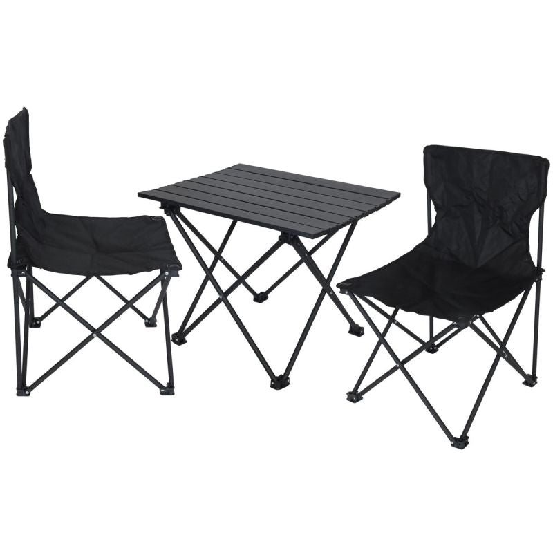 FOLDABLE TOURIST SET 3IN1 TABLE AND 2 CHAIRS BLACK ENERO CAMP Home and Garden/Garden Your Sports Performance