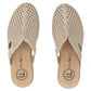 Leather wedge sandals with closed heel, beige, Filippo DK6818