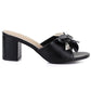 Women's black flower-topped flip-flops Potocki LE20336 Potocki