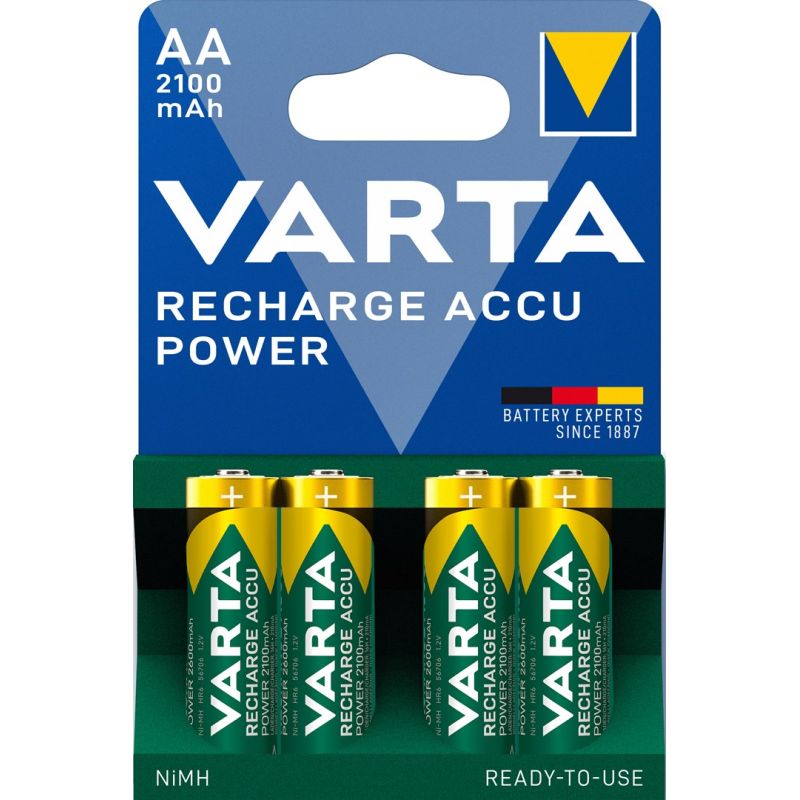 VARTA Ready2Use HR6 (AA) AA rechargeable battery pack (2100mAh ; Ni-MH) Baterie, akumulatorki i ładowarki/Akumulatorki Your Sports Performance