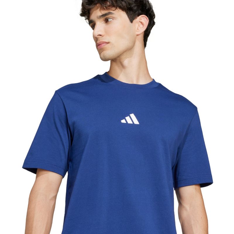 Men's adidas Essentials Small Logo Single Jersey T-shirt blue JF1093 In preparation Adidas