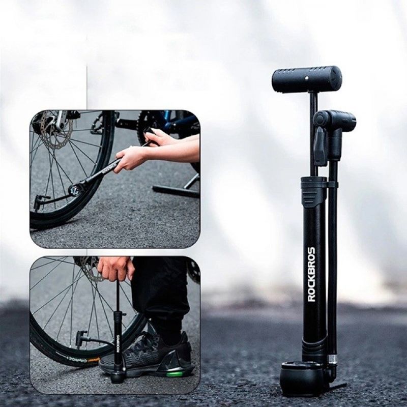 Rockbros 42310006001 Bicycle Pump with Pressure Gauge - Black In preparation Your Sports Performance