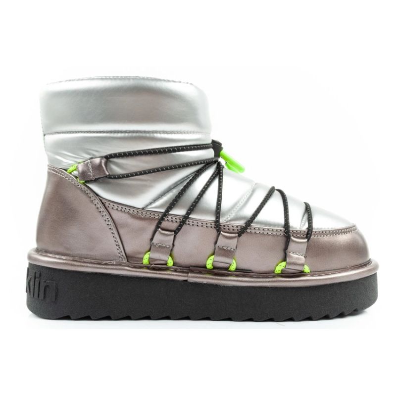 D.Franklin women's snow boots winter fashionable insulated ankle boots silver D.Franklin