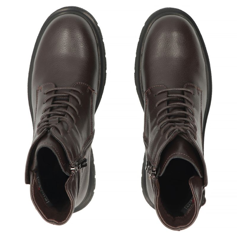 Women's leather ankle boots, dark brown, Filippo DBT8018