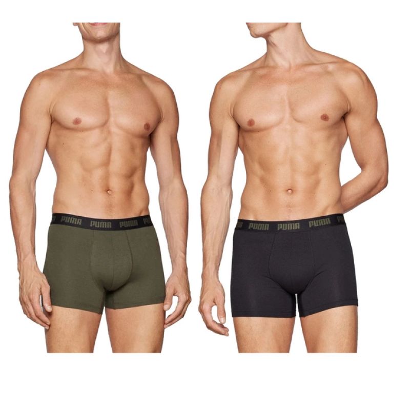 Puma Men's Boxer Briefs 2-Pack Khaki Black Comfortable Cotton Clothing Your Sports Performance