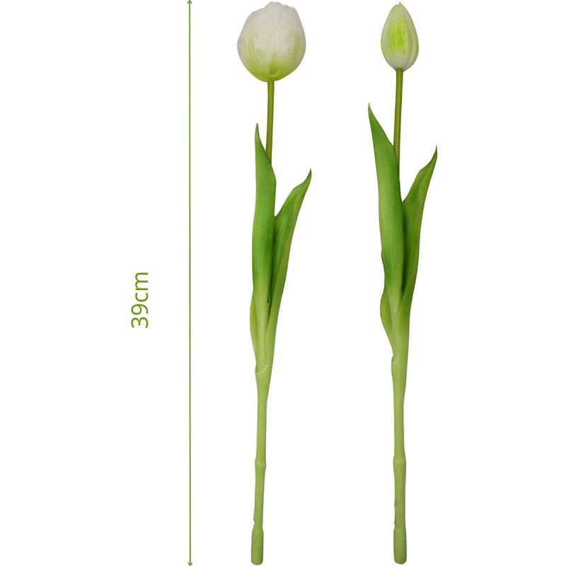 BOUQUET OF 5 WHITE PEONY TULIPS 39 CM LIFE-LIKE SPRING DECORATION Home and Garden/Equipment Your Sports Performance