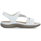 Comfortable women's sandals with Velcro and elastic bands, white Rieker 64870-81 Rieker