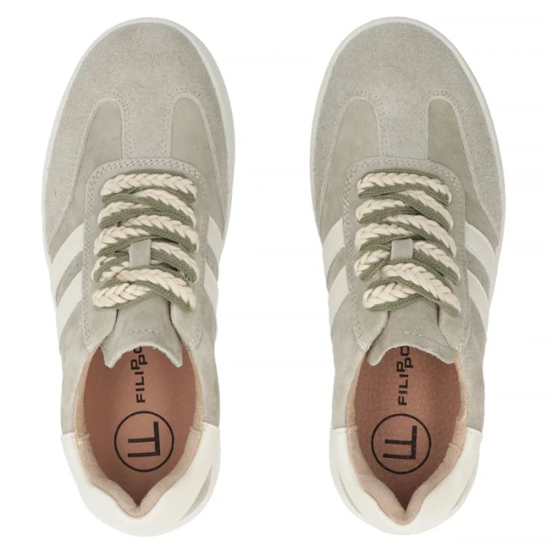 Women's leather sneakers on the platform in khaki Filippo DP7512 Filippo