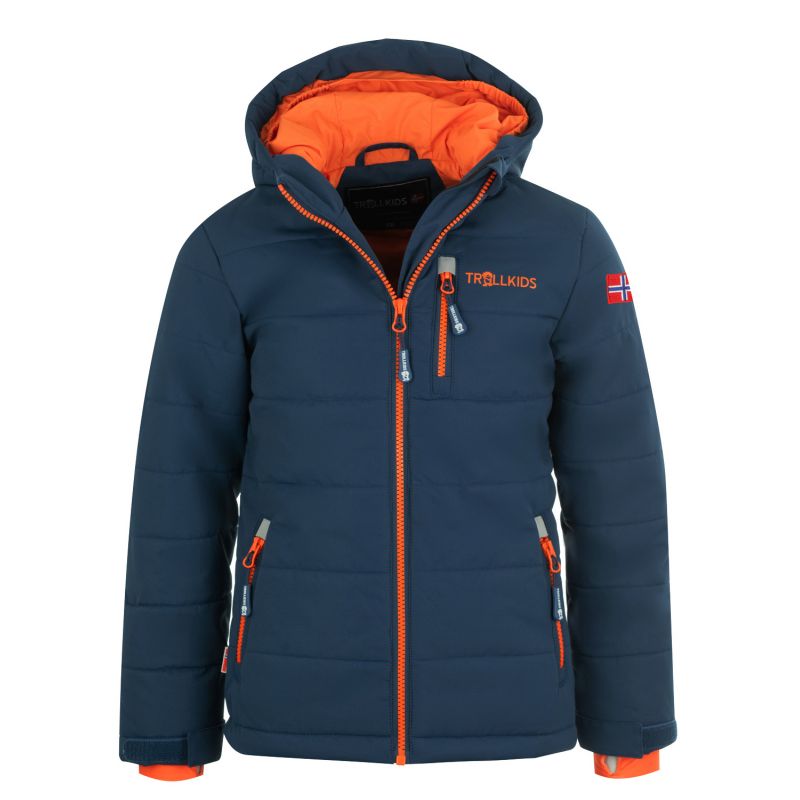 Trollkids Kids Hemsedal Snow Jacket XT mystic blue/orange abrasion-resistant blue (513-142) In preparation Your Sports Performance