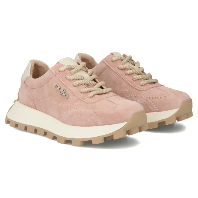 Leather platform sneakers, pink, Filippo DP7498