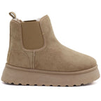 Waterproof women's ankle boots, snow boots, platform boots, beige, Big Star UU274173