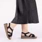 Women's black elastic strap sandals Rieker 62969-00 Rieker