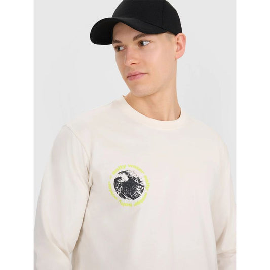 Men's longsleeve regular with print 4F 4FWSS25TLONM392-11S *Kategoria tymczasowa Your Sports Performance