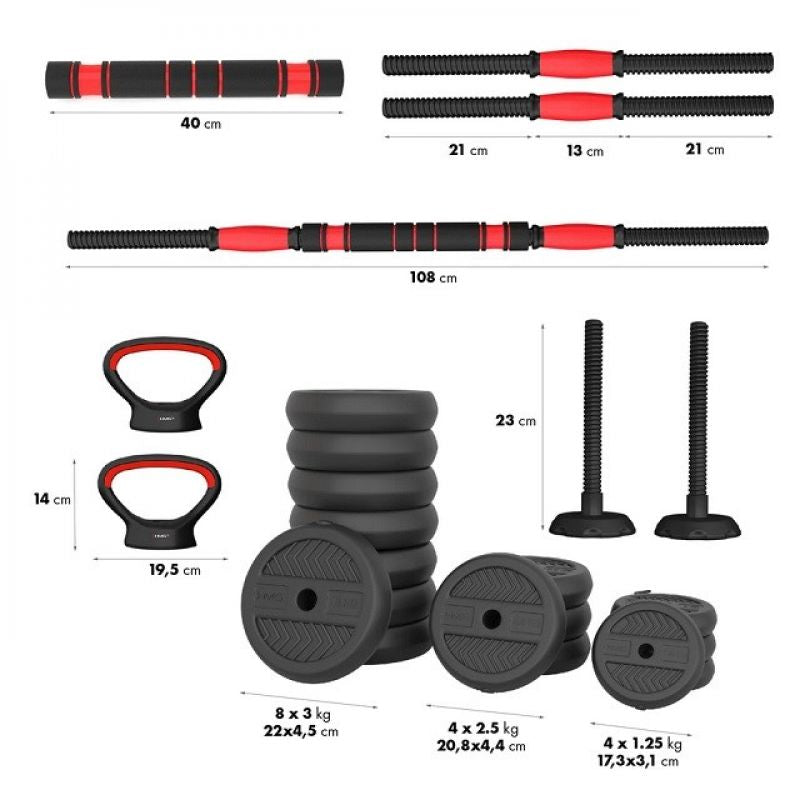 HMS SGN140 6-in-1 weight set (barbell, dumbbells and kettlebell) 40kg In preparation Your Sports Performance