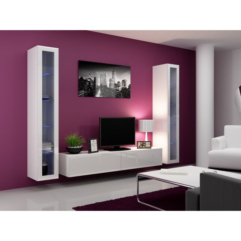 VIGO glass display cabinet '180' 180/40/30 white/white glazed Bufety i witryny/Bufety i witryny na drewnianej podstawie Your Sports Performance