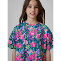 Girls' boxy T-shirt with print 4F 4FJRAW26TTSHF4243-90A