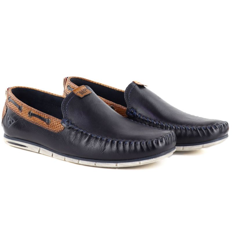 Men's navy blue leather loafers Bugatti 321-A2X65-1000-4100 Bugatti